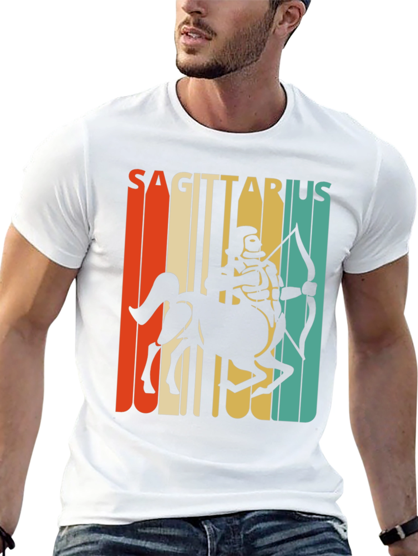 Sagittarius Zodiac T-Shirt Retro Design