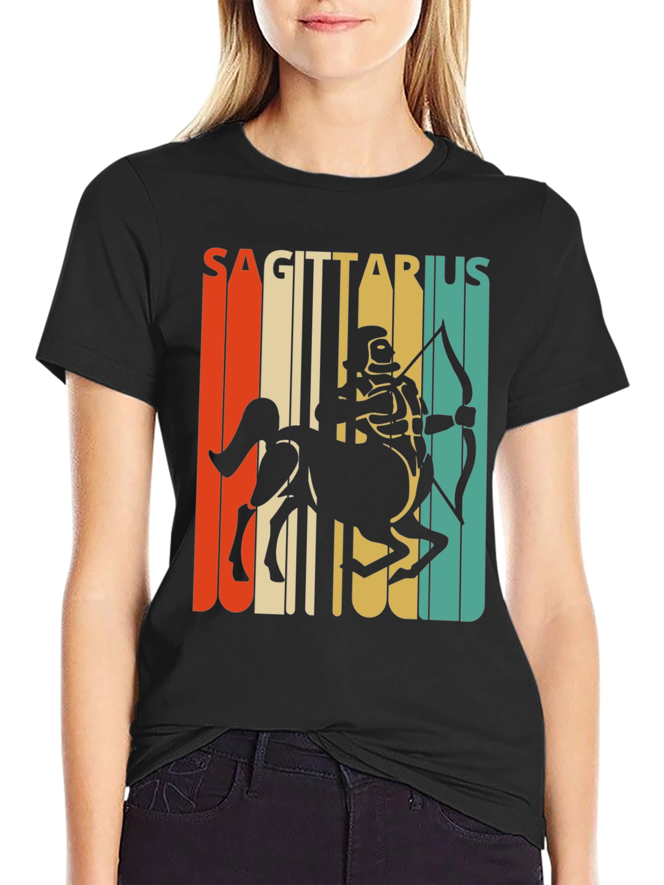 Sagittarius Zodiac T-Shirt Retro Design