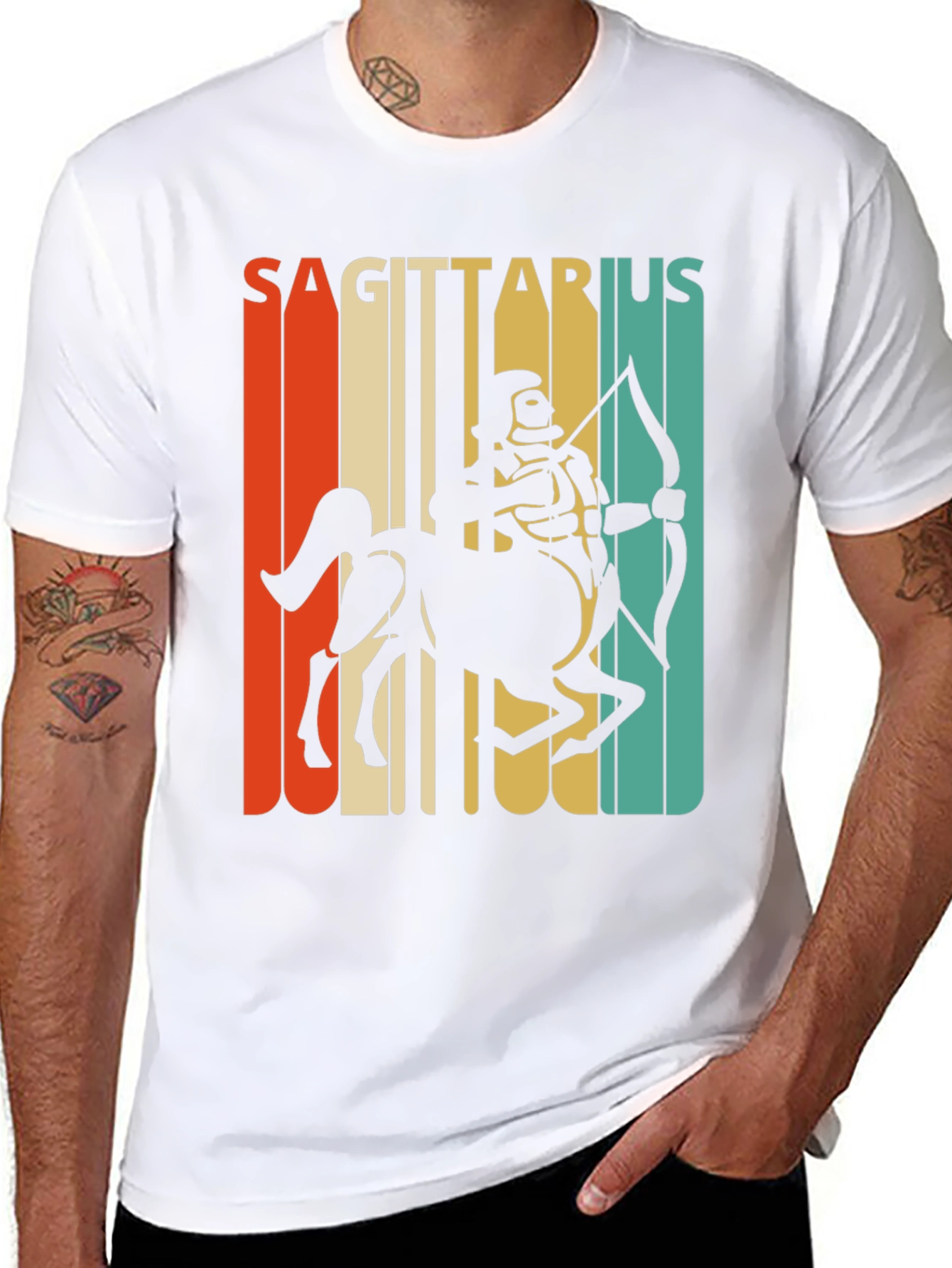 Sagittarius Zodiac T-Shirt Retro Design
