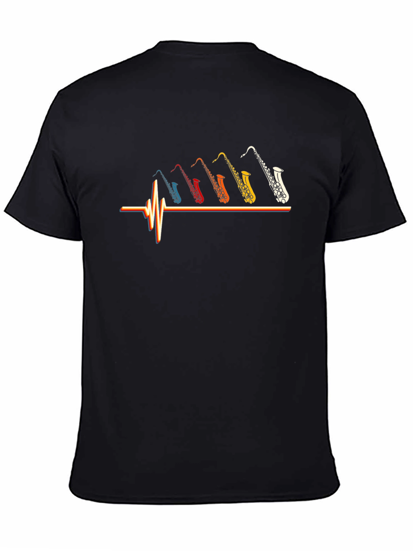 Saxophone Music T-Shirt Heartbeat Graphic Tee