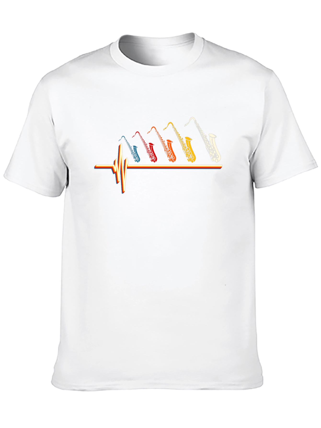 Saxophone Music T-Shirt Heartbeat Graphic Tee