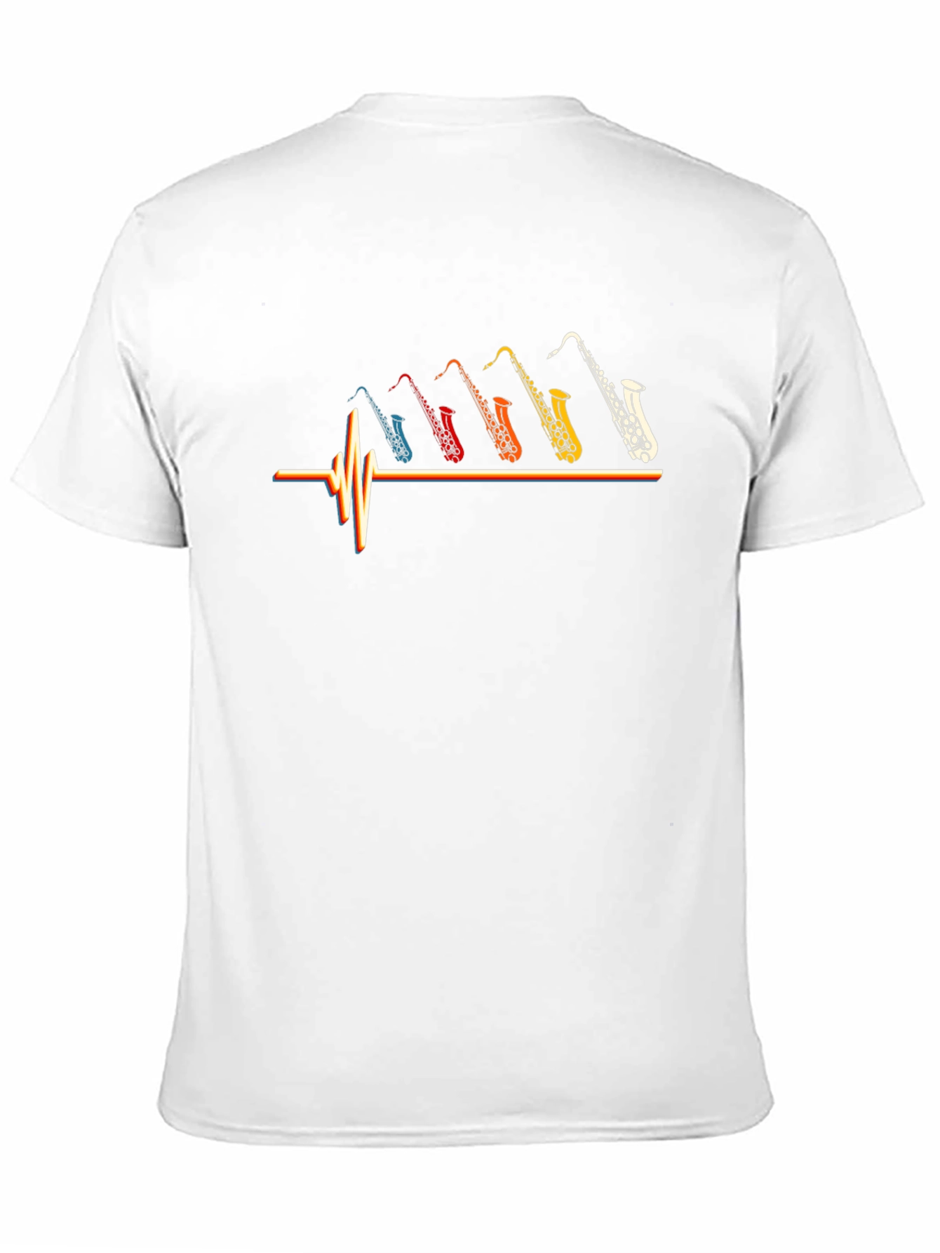 Saxophone Music T-Shirt Heartbeat Graphic Tee
