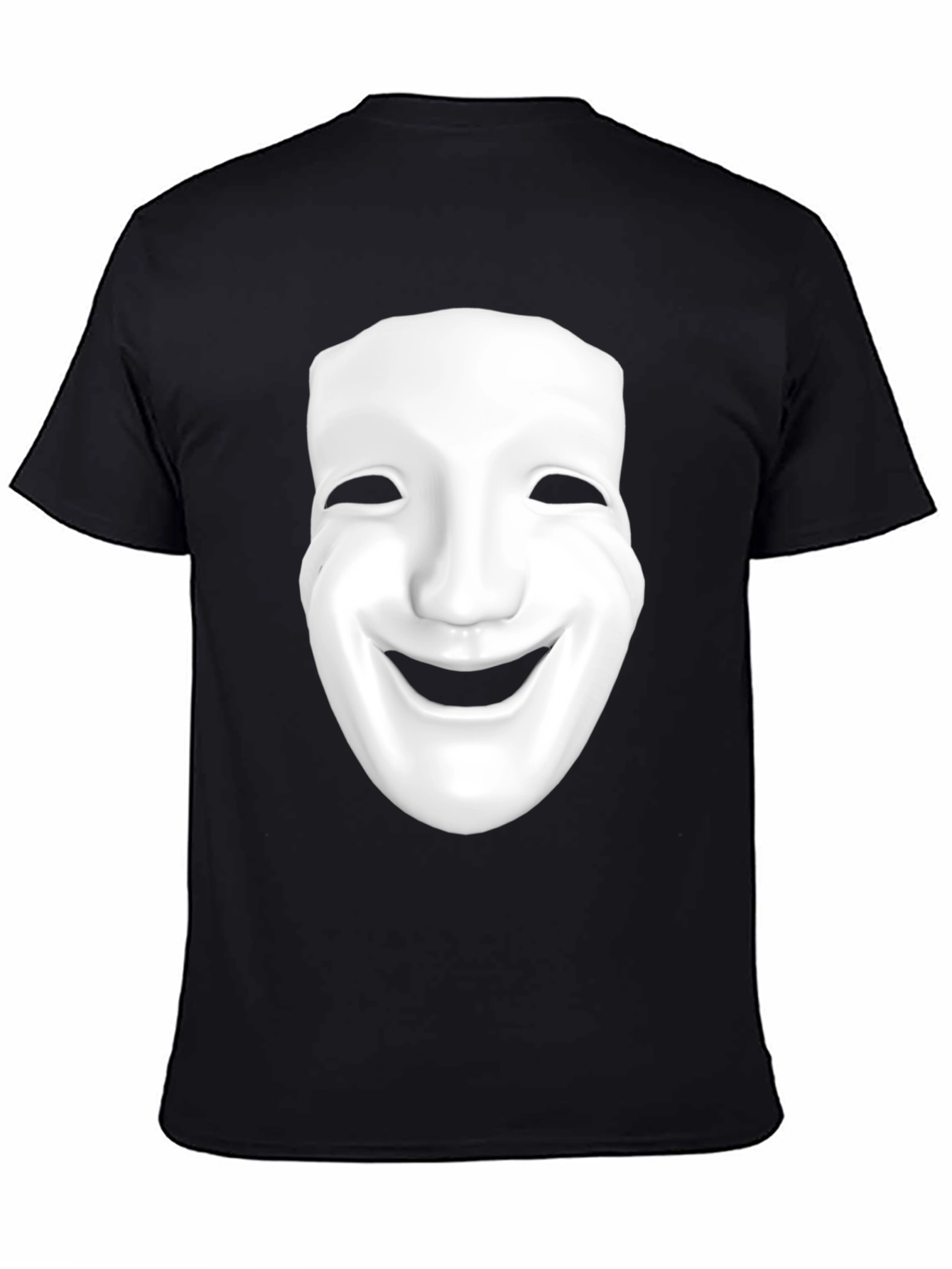 Smiling Mask Graphic T-Shirt - Black