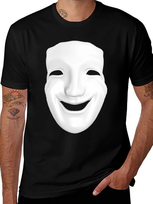 Smiling Mask Graphic T-Shirt - Black