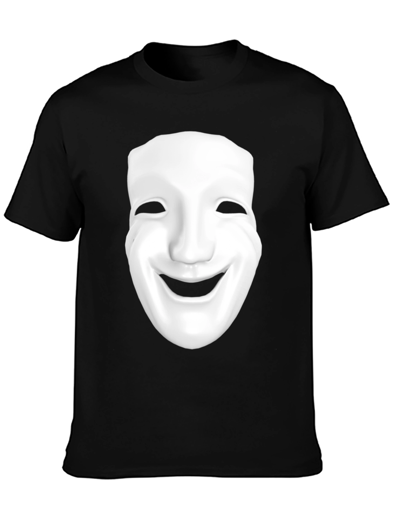 Smiling Mask Graphic T-Shirt - Black
