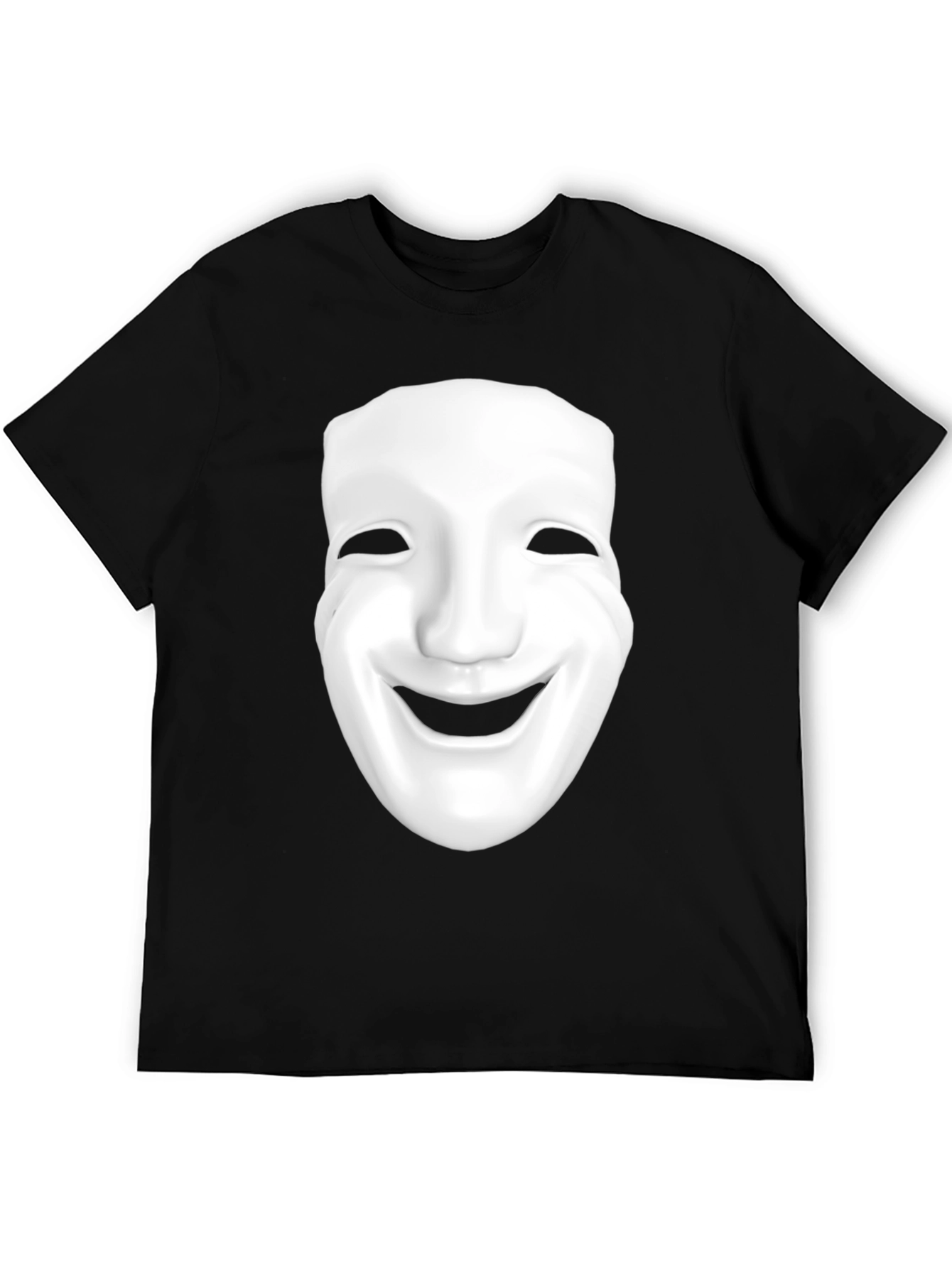 Smiling Mask Graphic T-Shirt - Black