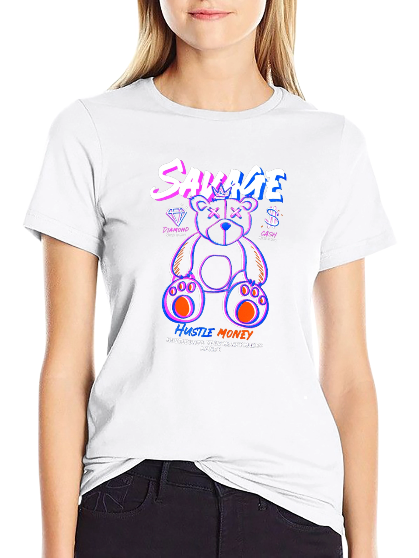 Savage Bear Graphic Print T-Shirt