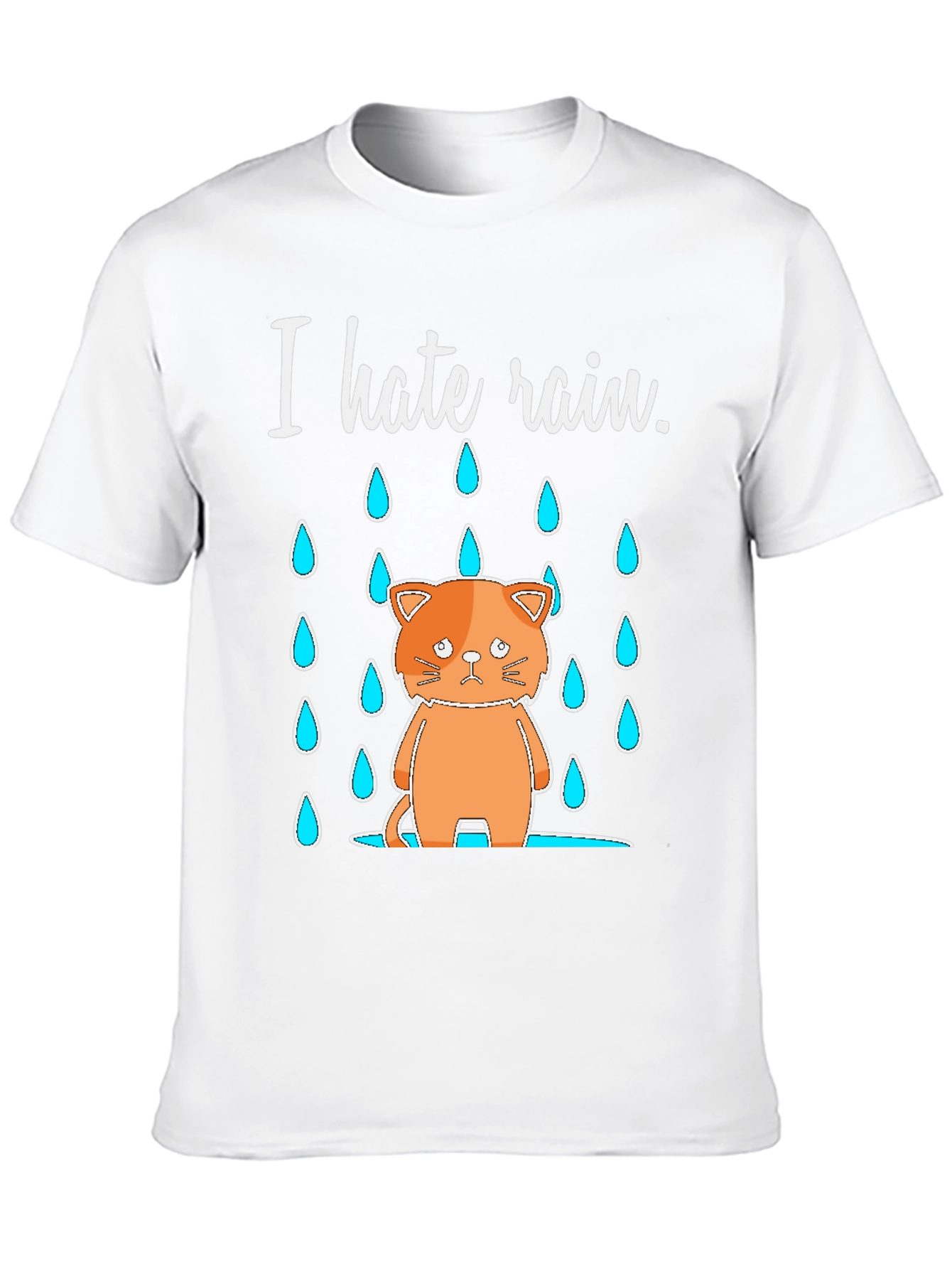 I Hate Rain Cat Graphic T-Shirt