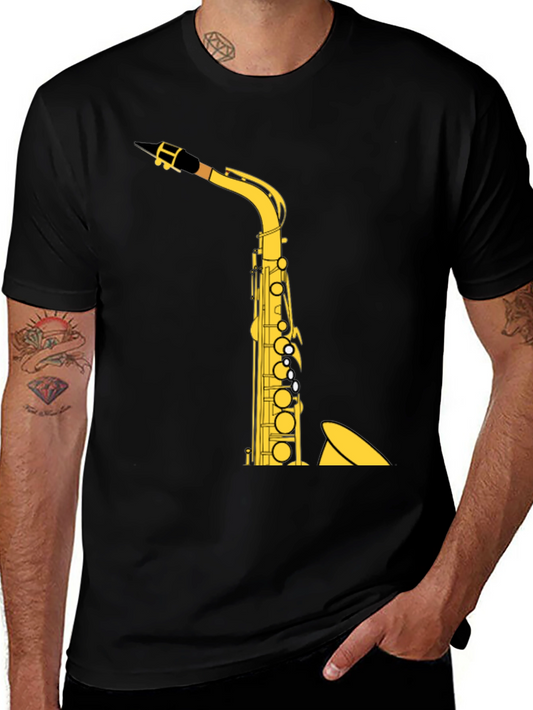 Saxophone Graphic Tee - Music Lover Shirt
