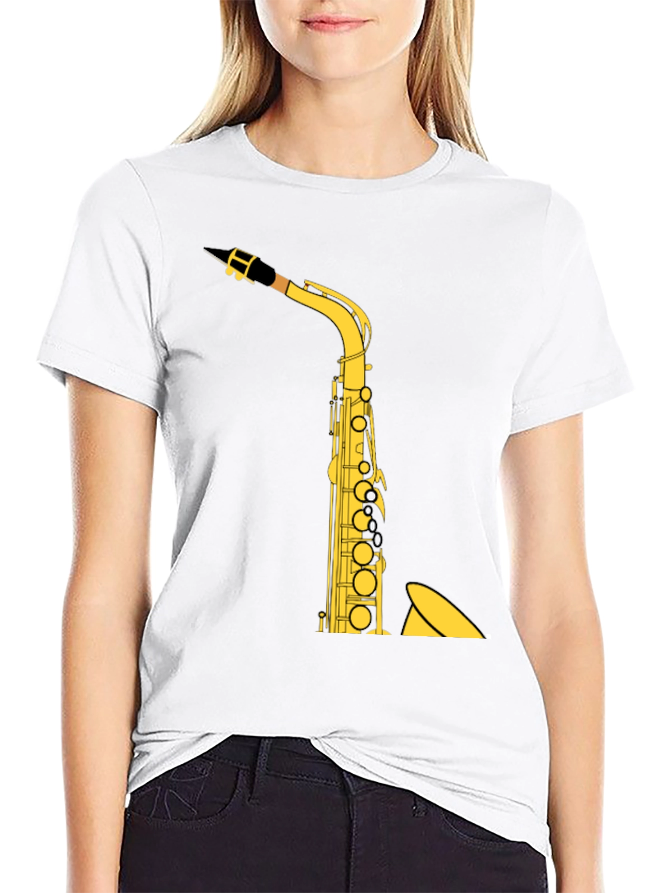 Saxophone Graphic Tee - Music Lover Shirt