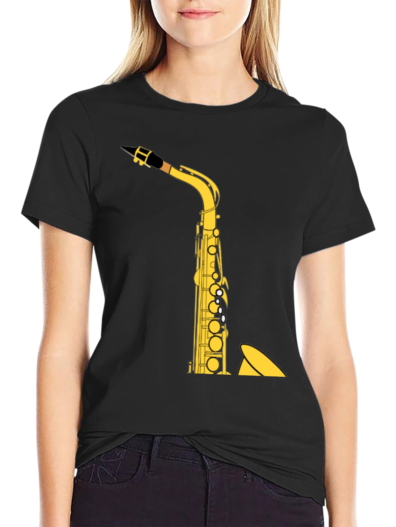 Saxophone Graphic Tee - Music Lover Shirt