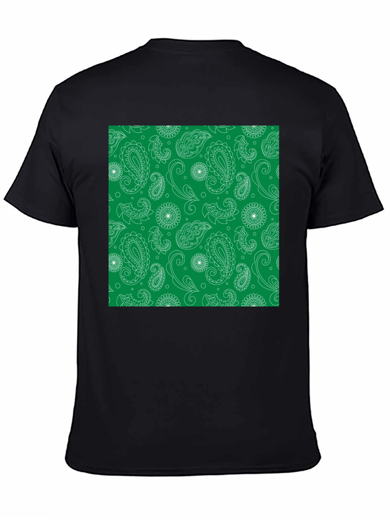Paisley Print Black T-Shirt for Men