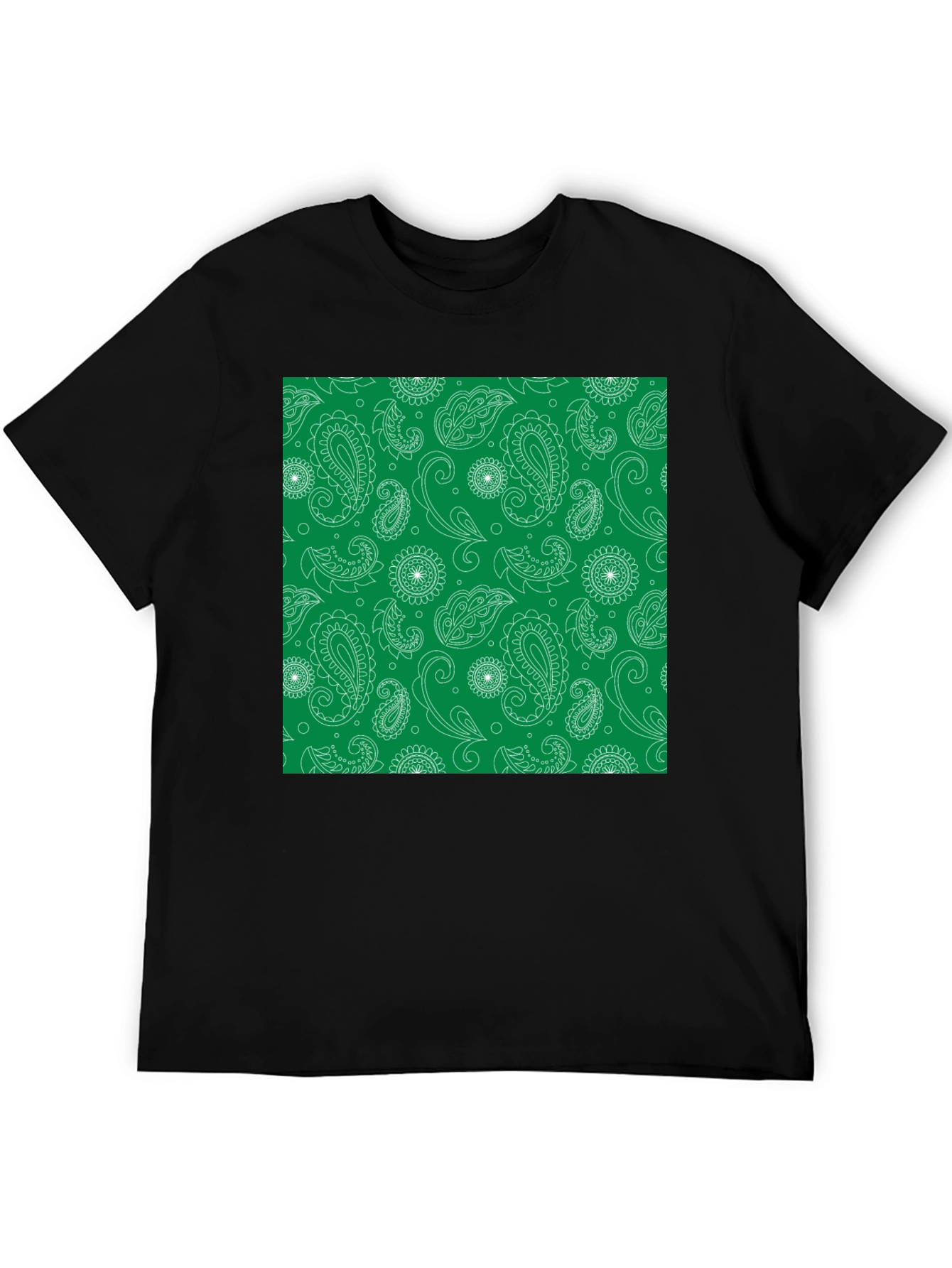 Paisley Print Black T-Shirt for Men