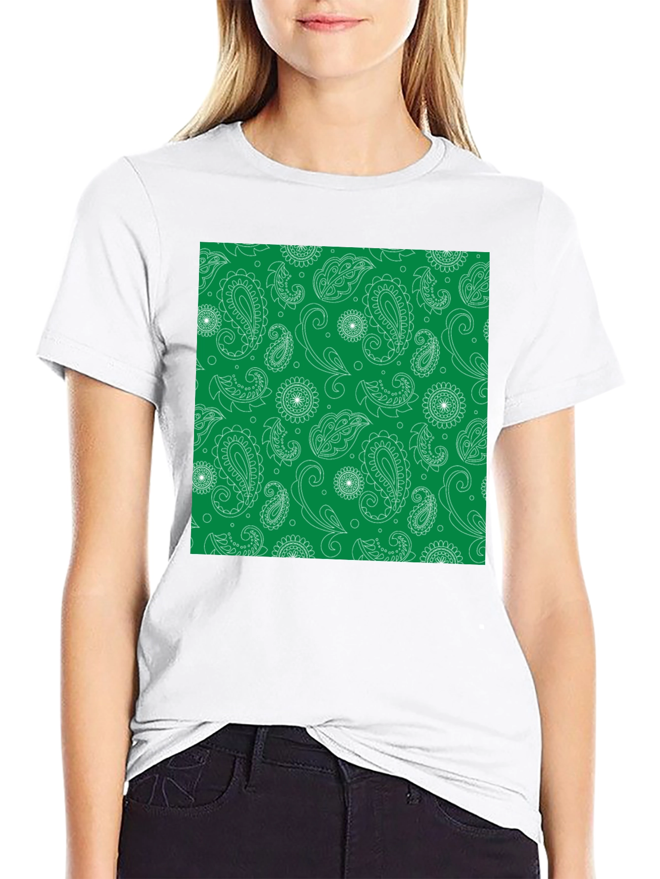 Paisley Print Black T-Shirt for Men