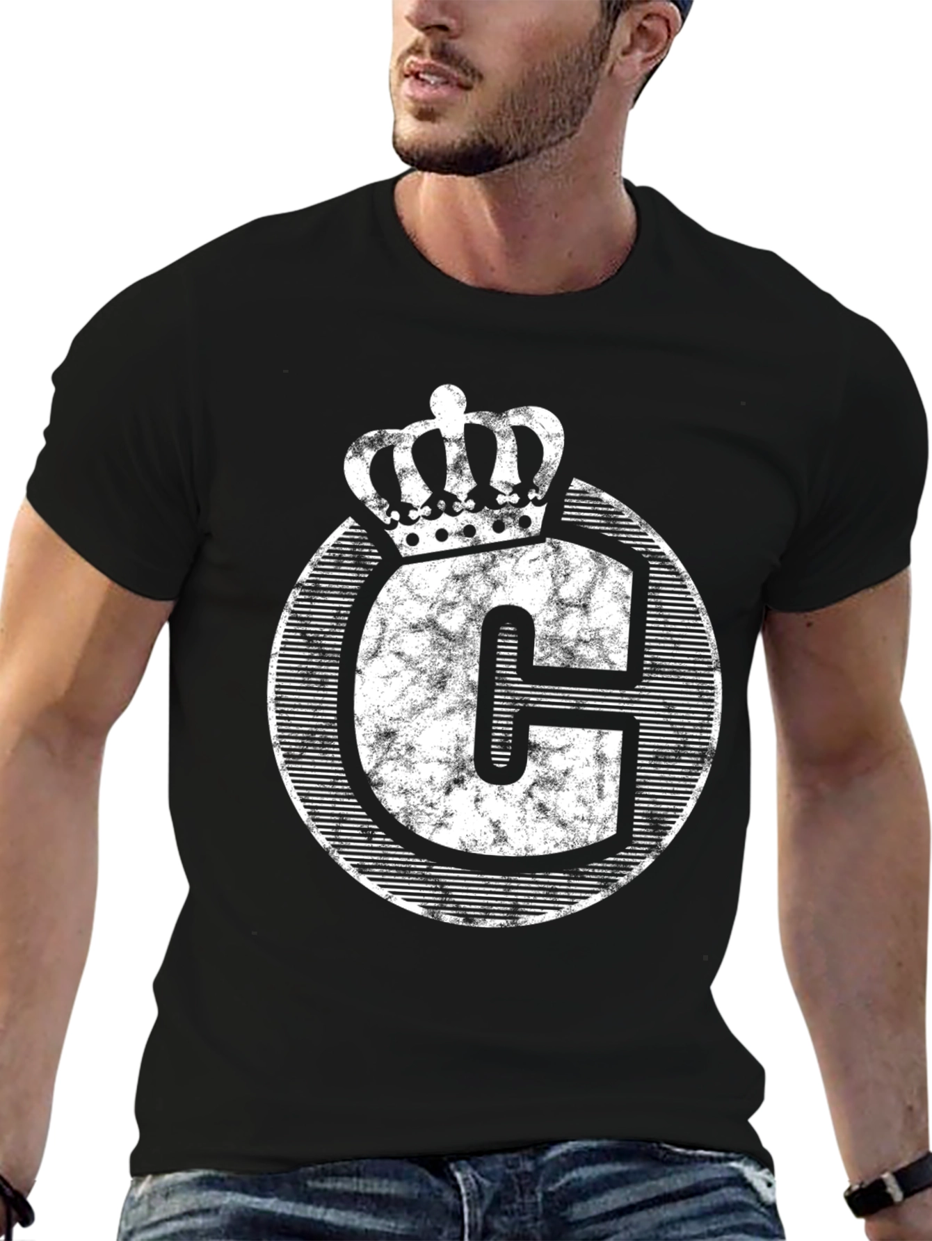 Crown Initial C Black T-Shirt