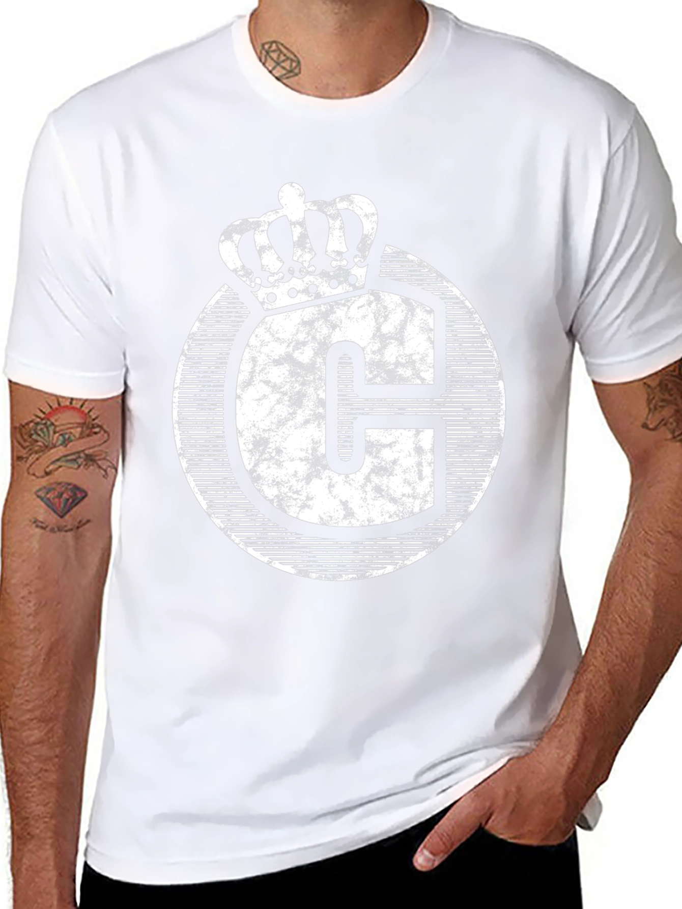 Crown Initial C Black T-Shirt