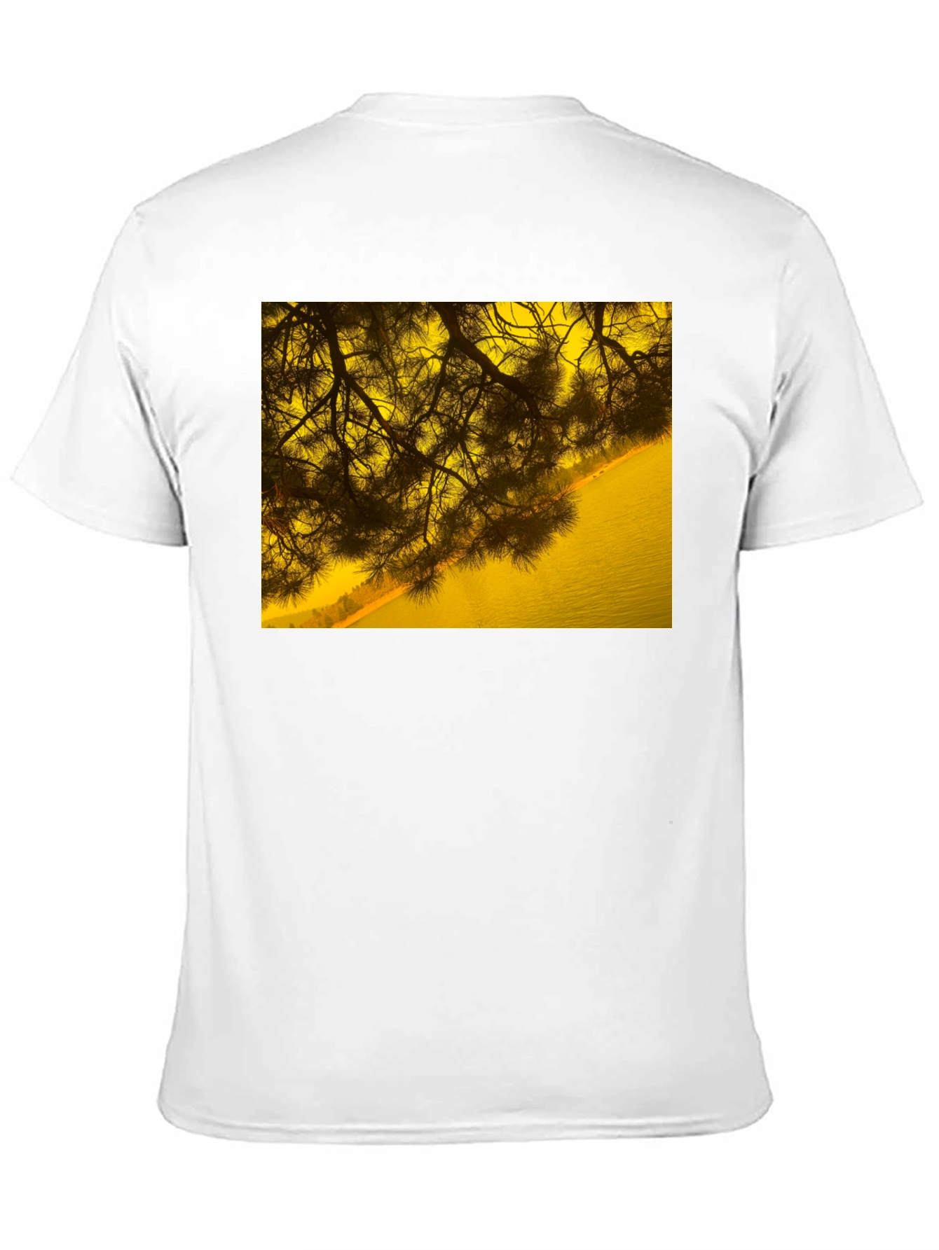 Nature Scene Graphic Tee - Black Cotton T-Shirt