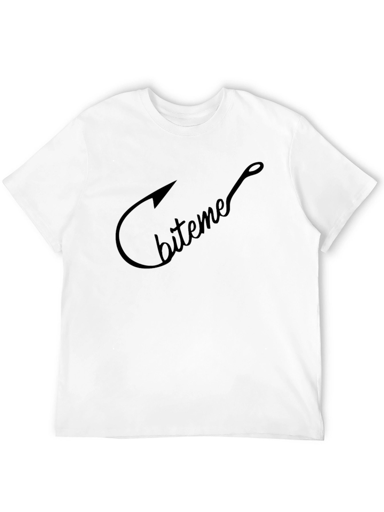 Bite Me Fishing Hook Graphic Tee - Black