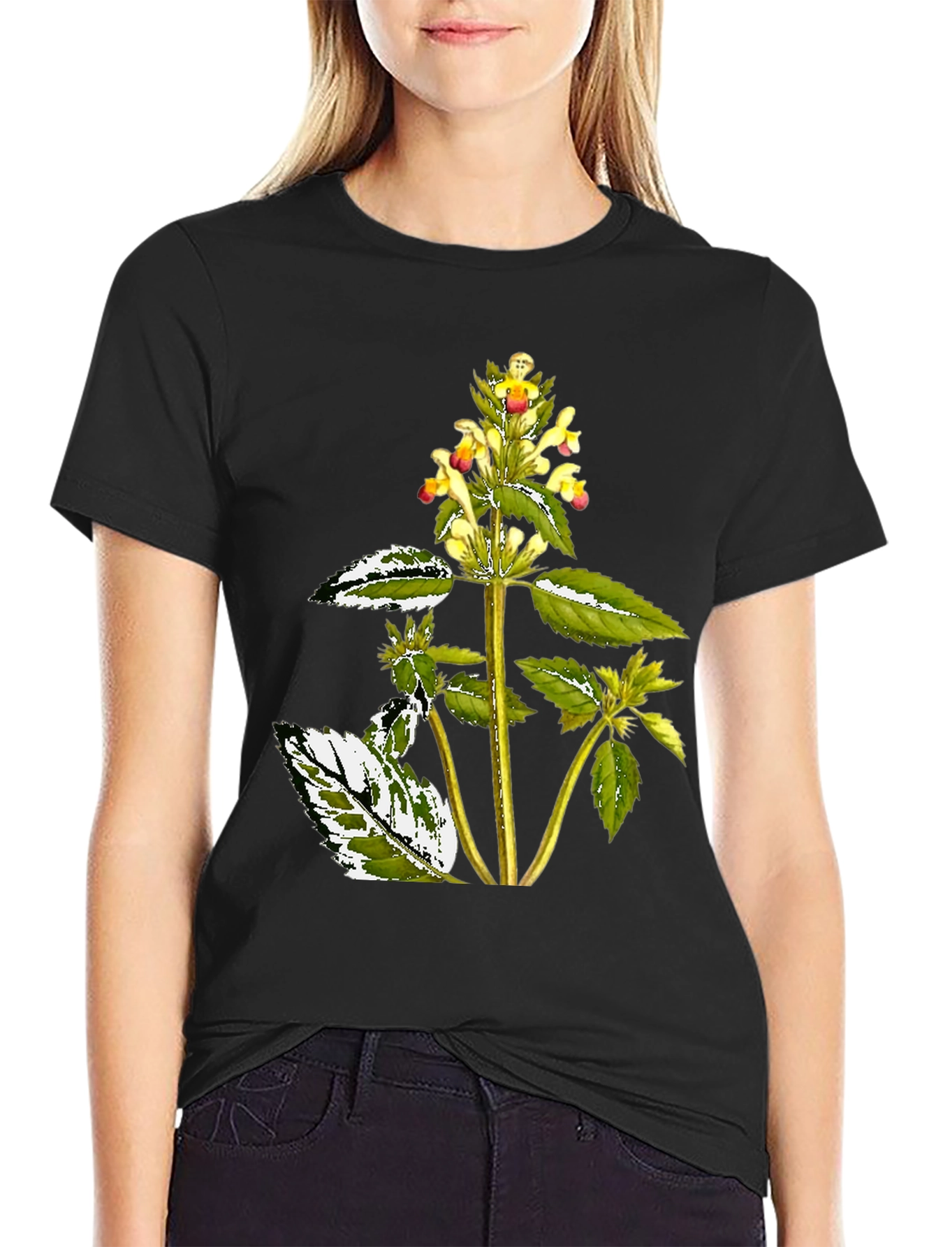 Botanical Graphic Black Tee