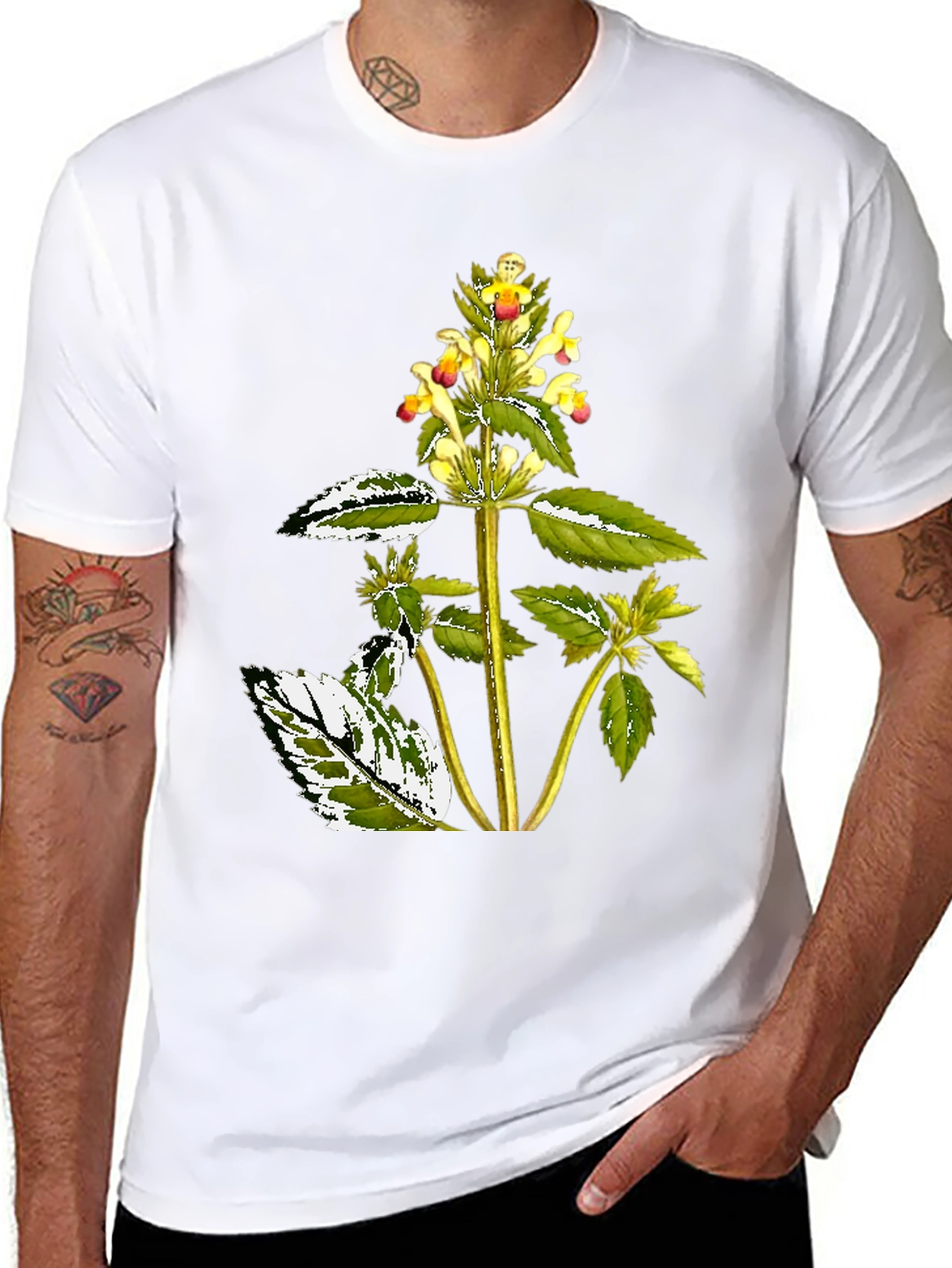 Botanical Graphic Black Tee