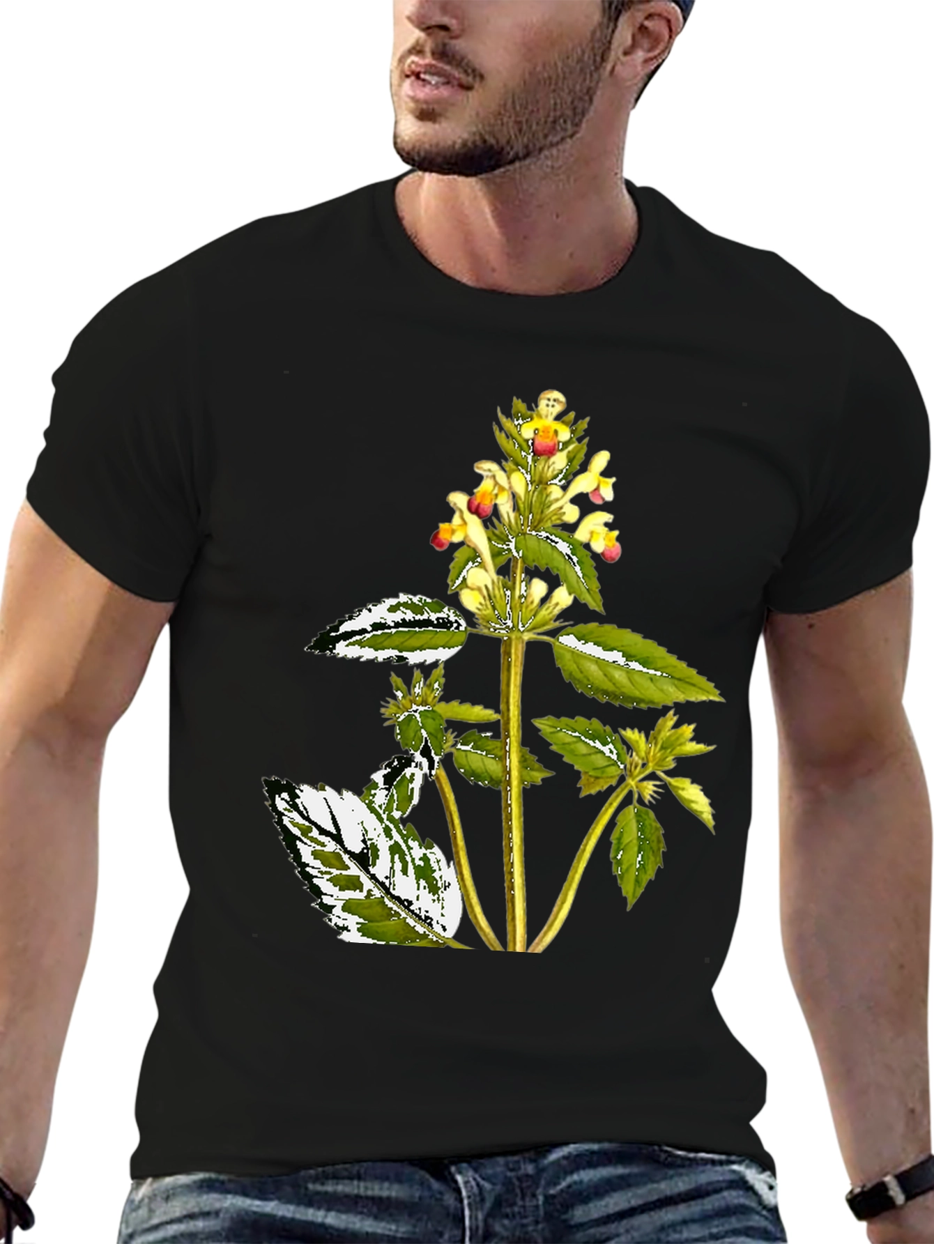 Botanical Graphic Black Tee