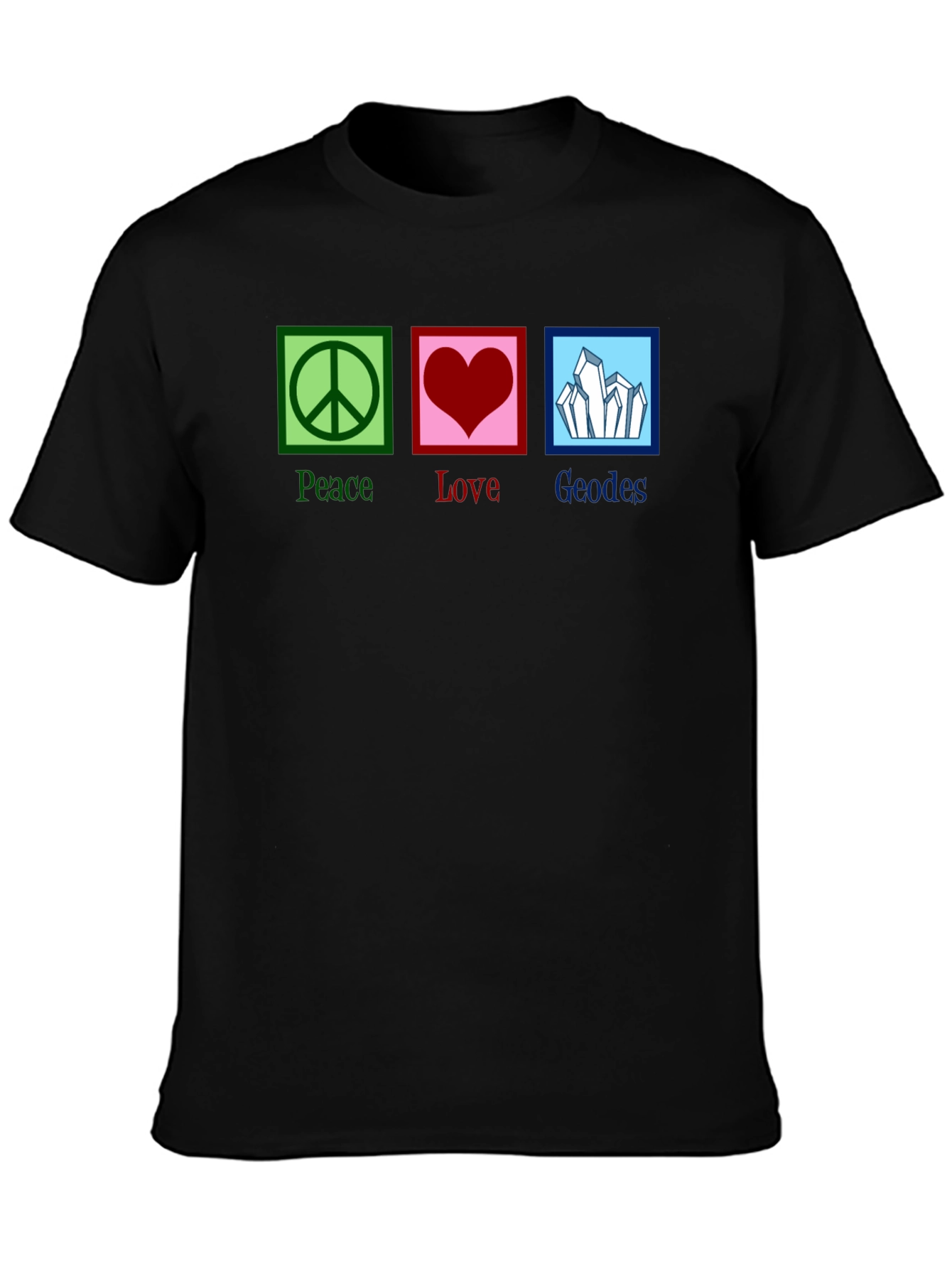 Peace Love Geodes Graphic Tee - Unisex Black T-Shirt