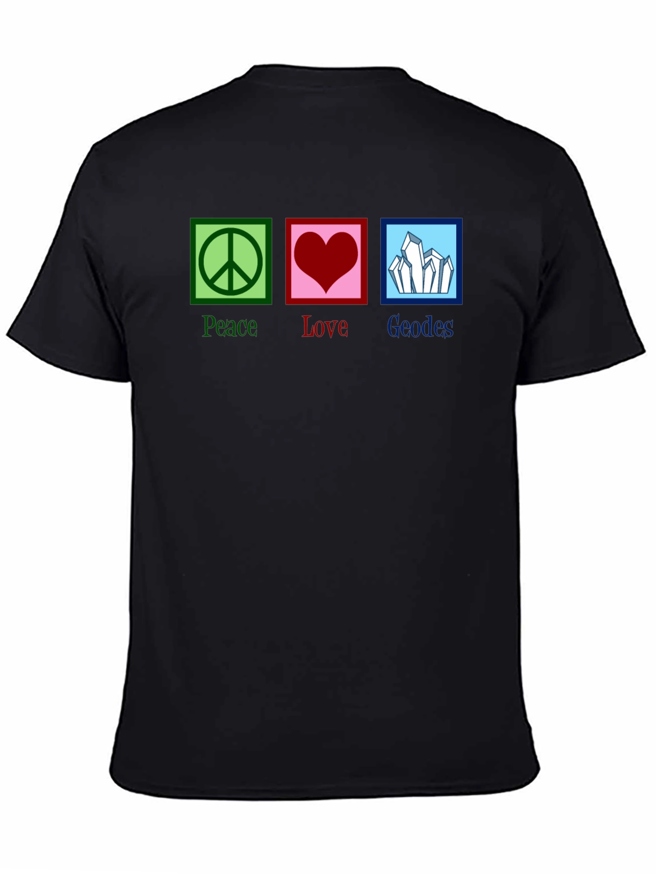 Peace Love Geodes Graphic Tee - Unisex Black T-Shirt