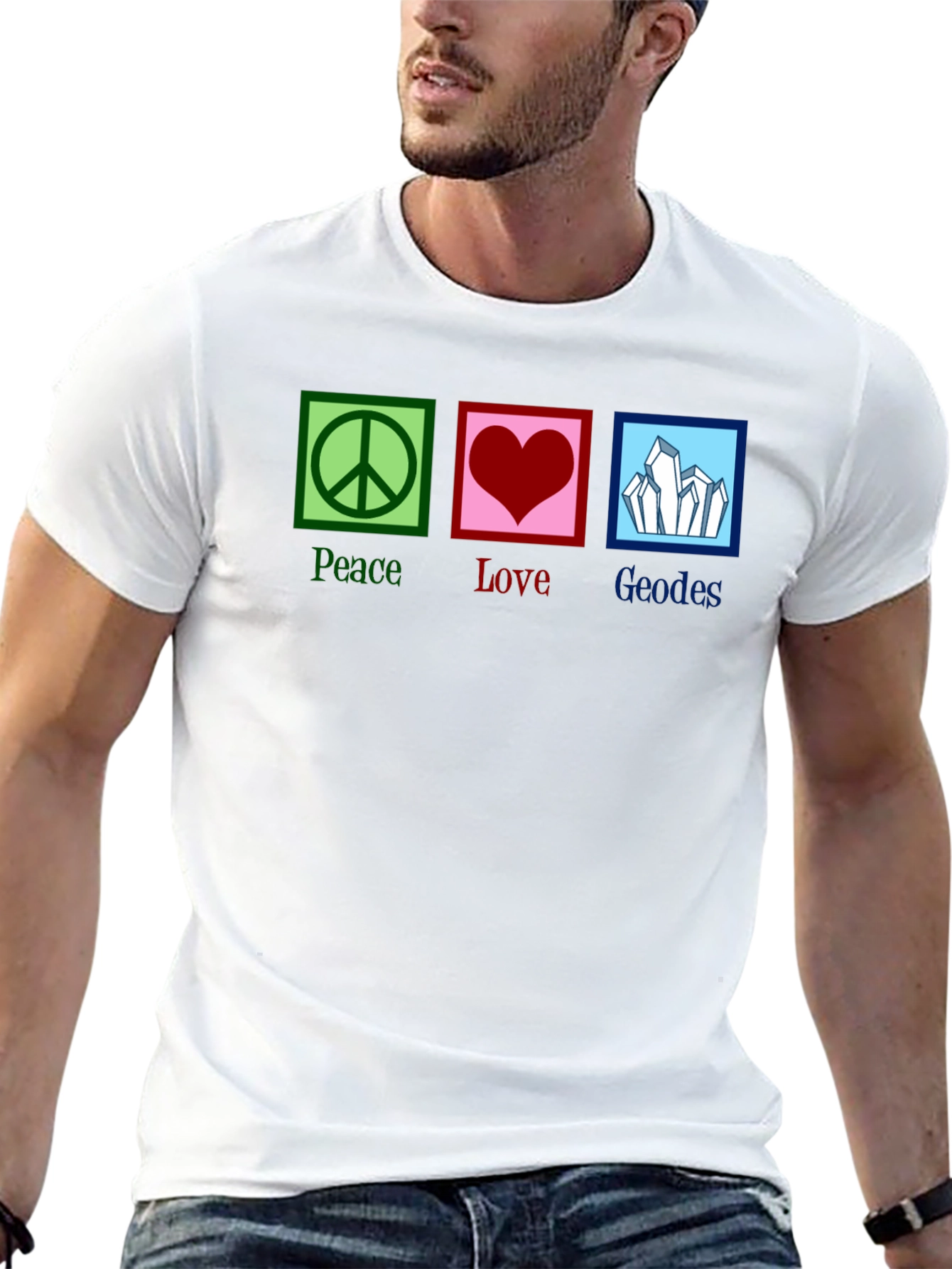 Peace Love Geodes Graphic Tee - Unisex Black T-Shirt