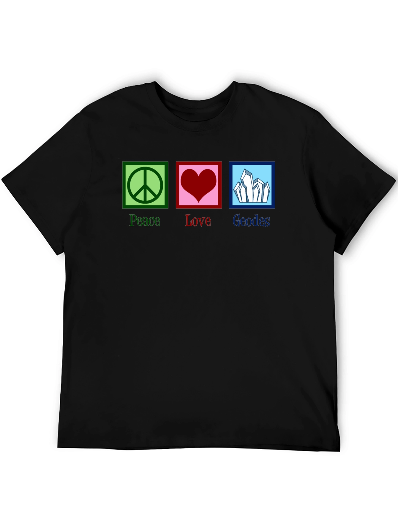 Peace Love Geodes Graphic Tee - Unisex Black T-Shirt