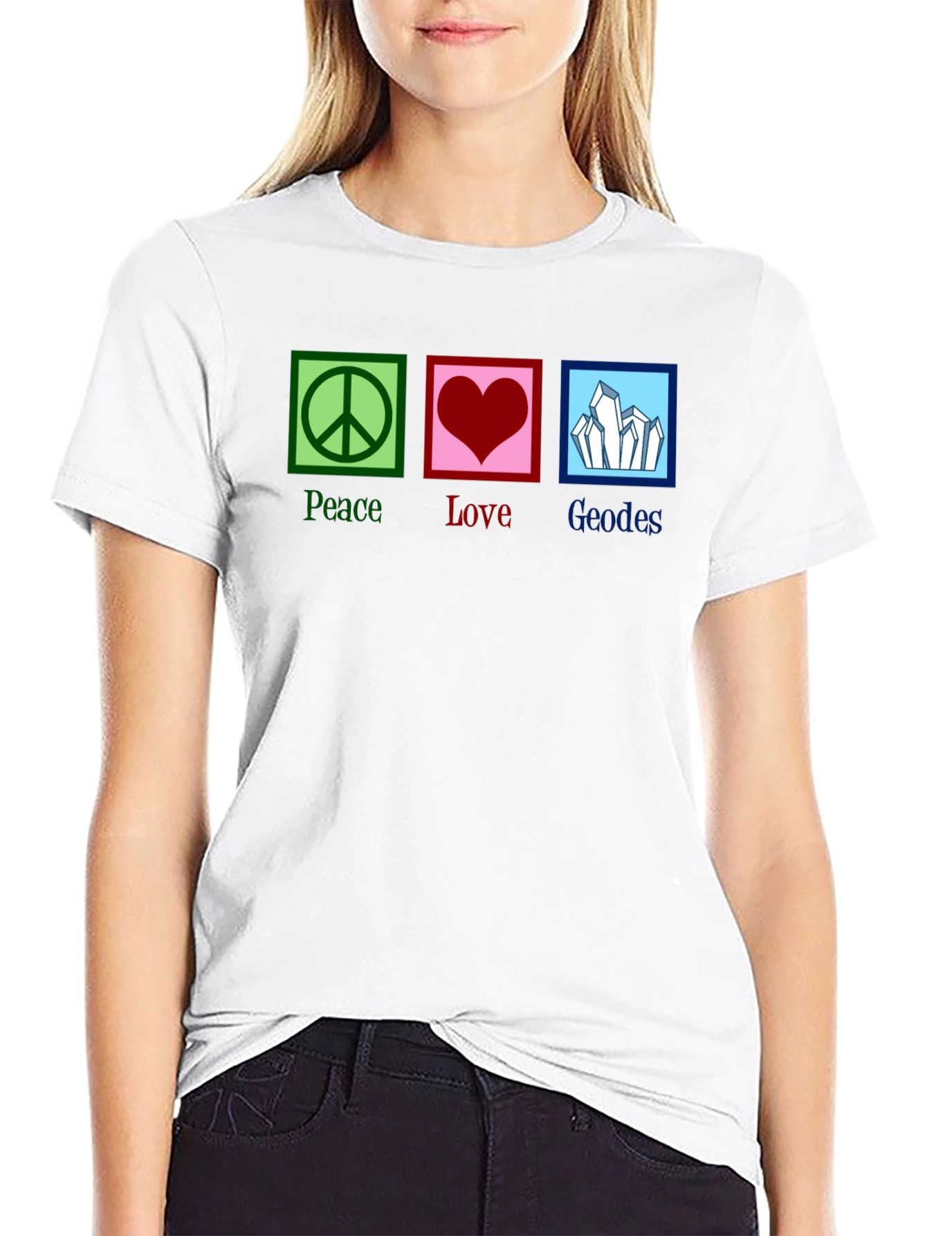 Peace Love Geodes Graphic Tee - Unisex Black T-Shirt