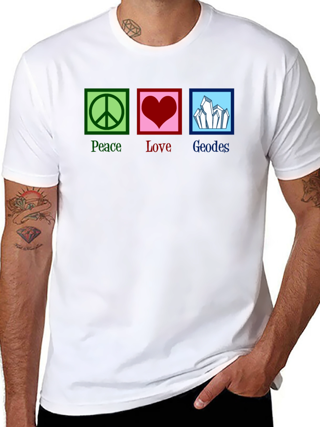 Peace Love Geodes Graphic Tee - Unisex Black T-Shirt