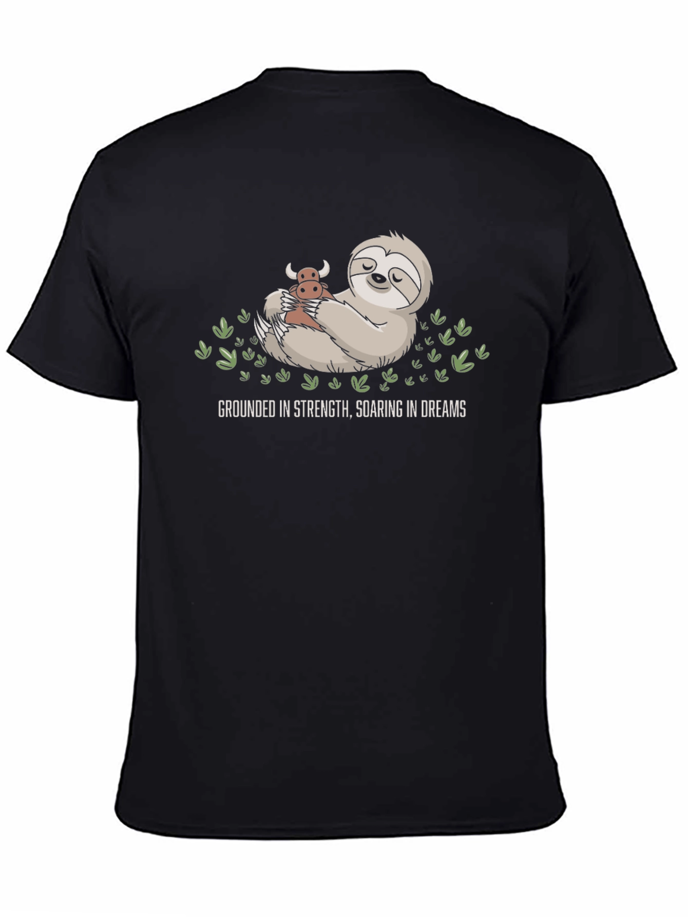 Grounded Strength Sloth Tee - Soaring Dreams Black Shirt