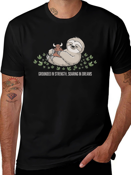 Grounded Strength Sloth Tee - Soaring Dreams Black Shirt