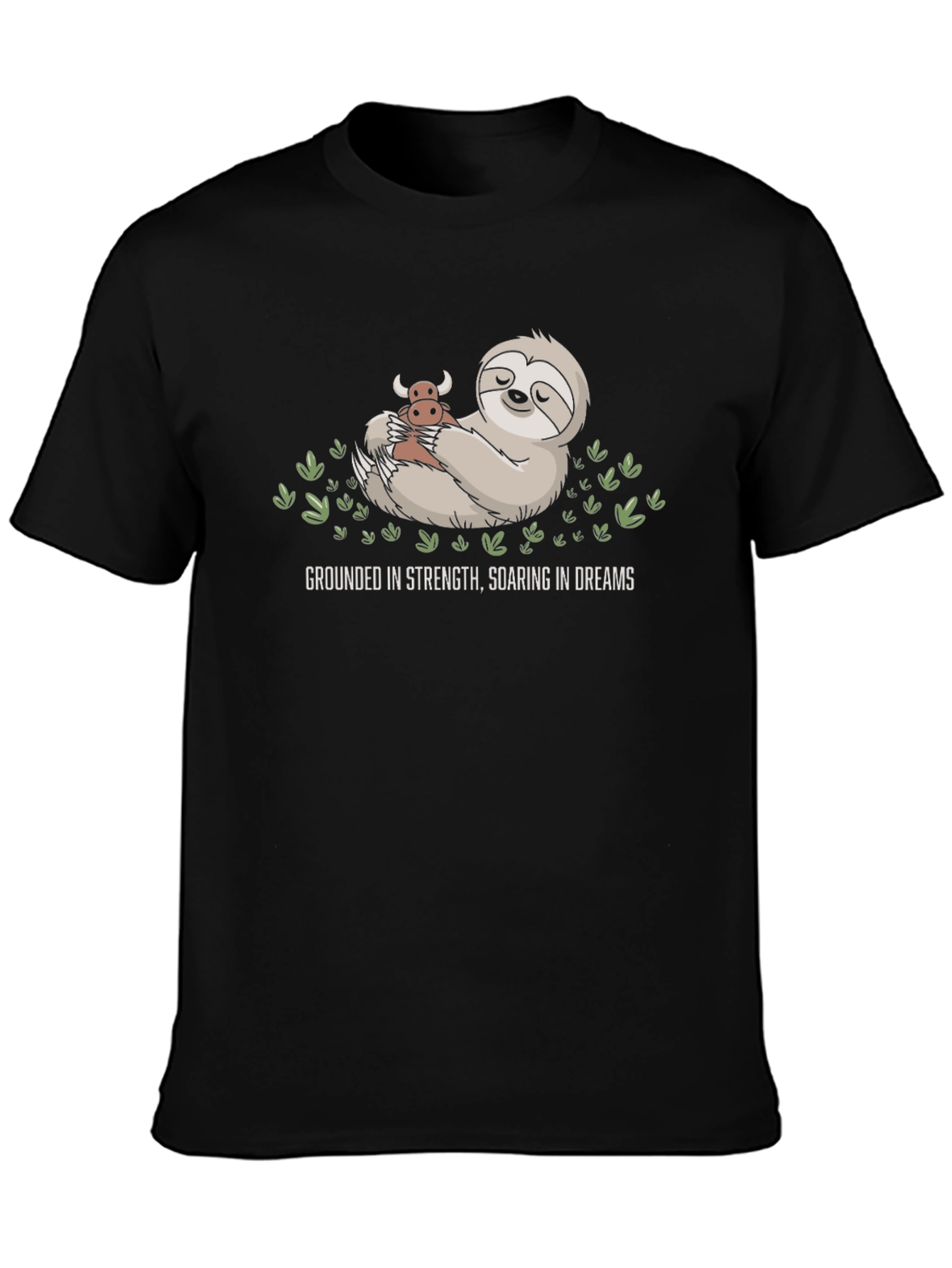 Grounded Strength Sloth Tee - Soaring Dreams Black Shirt
