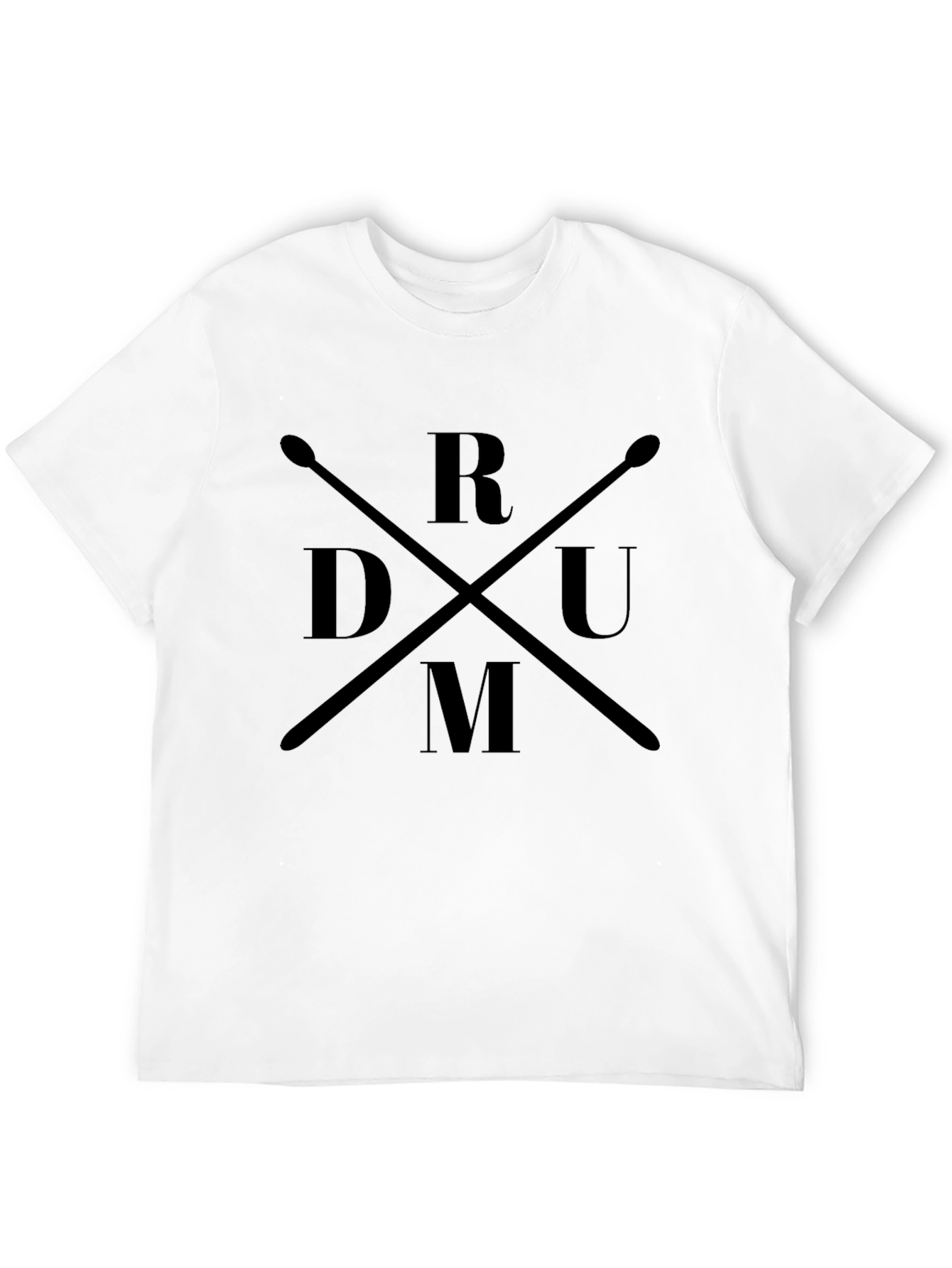 Drum T-Shirt - Drumsticks & Letter Design