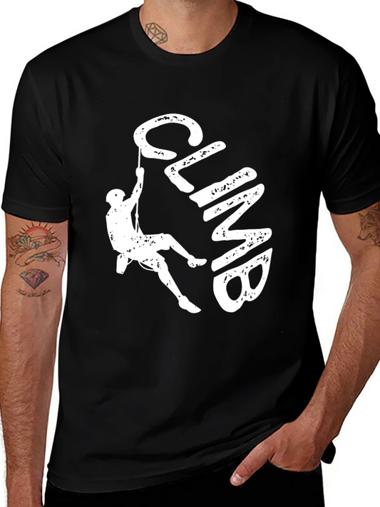 Climb Graphic Print Black T-Shirt