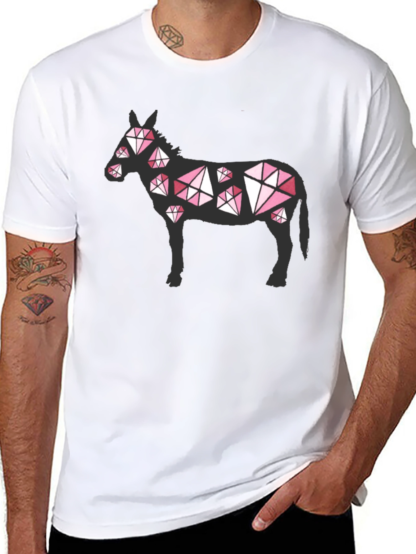 Diamond Donkey Graphic T-Shirt - Funky Mens Tee