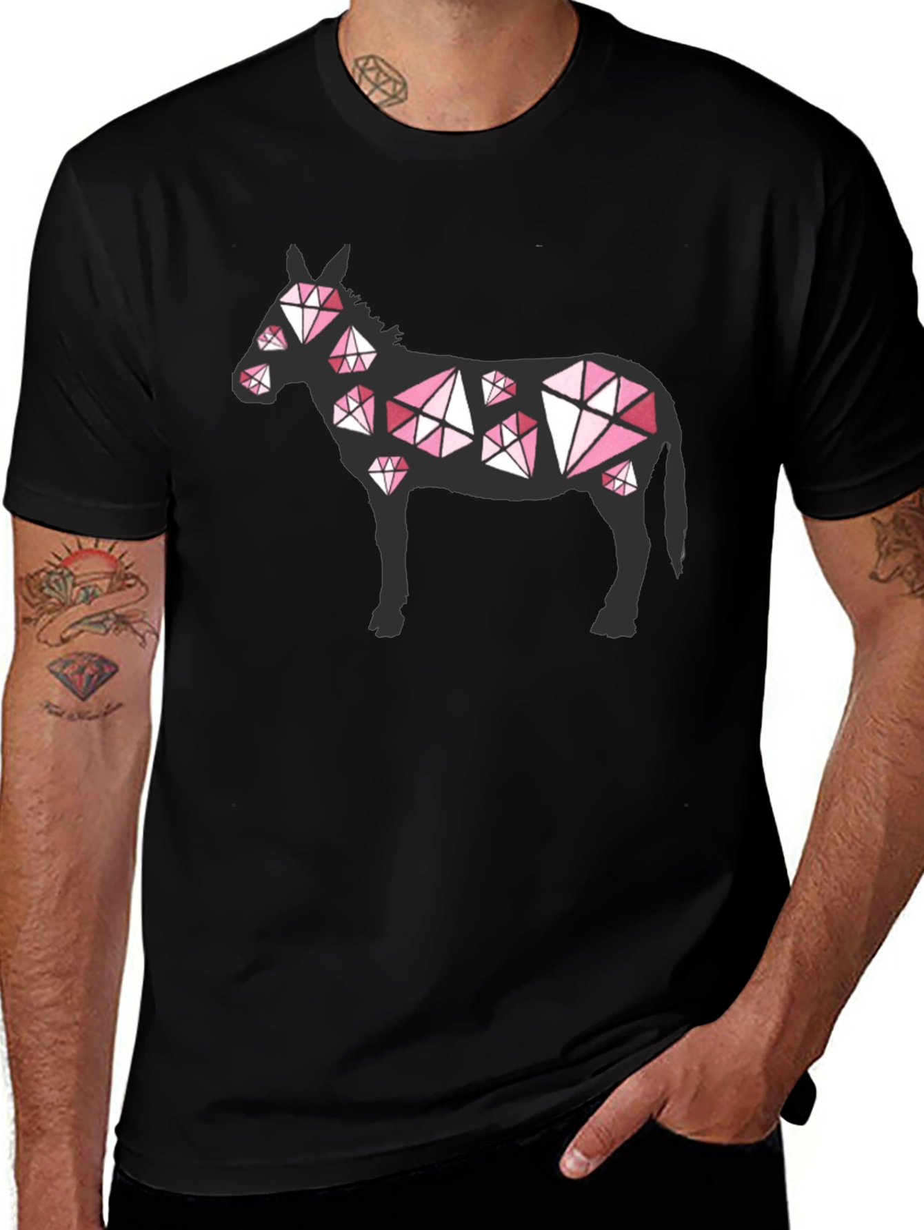 Diamond Donkey Graphic T-Shirt - Funky Mens Tee