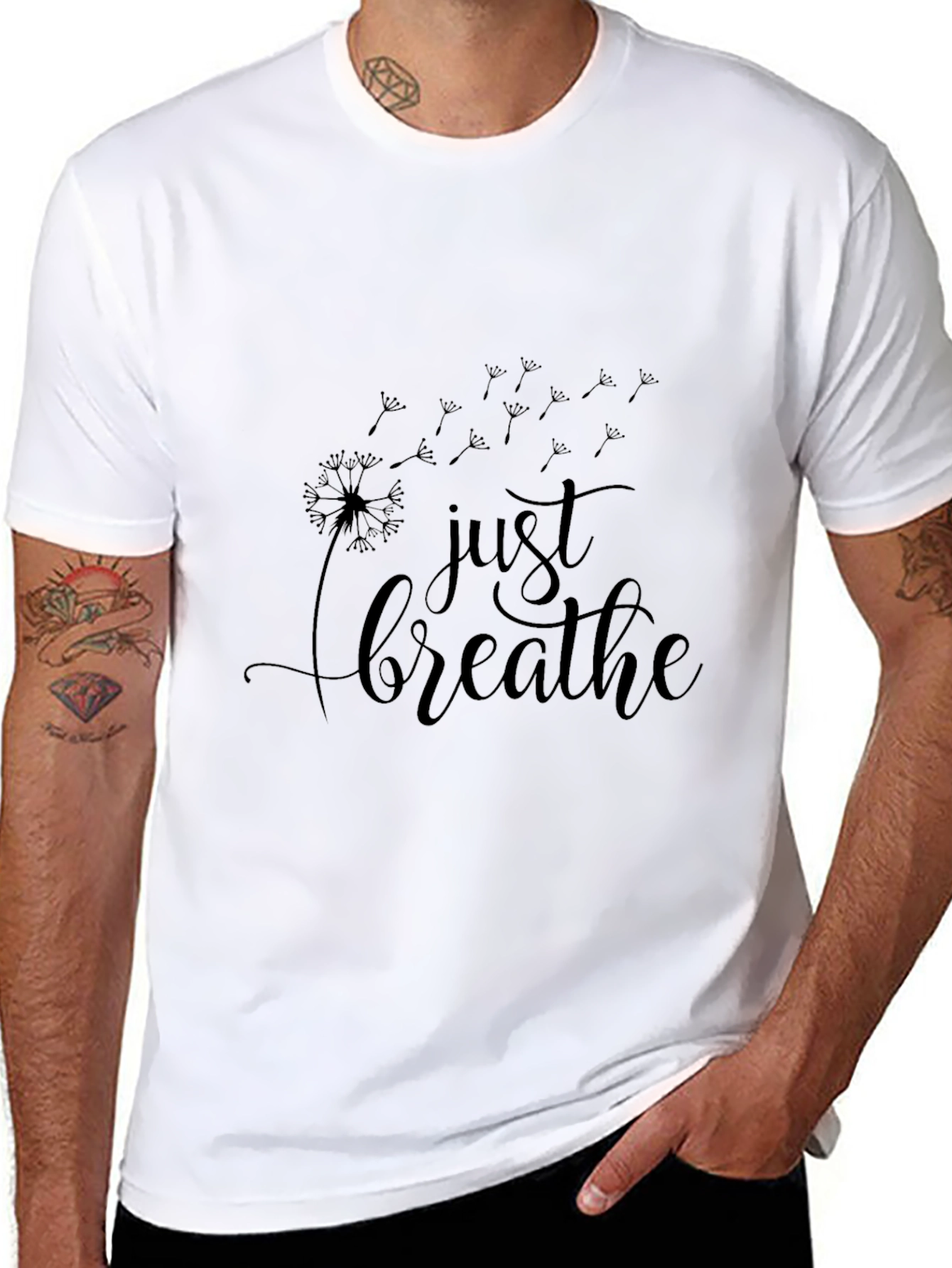 Just Breathe Black Graphic Tee