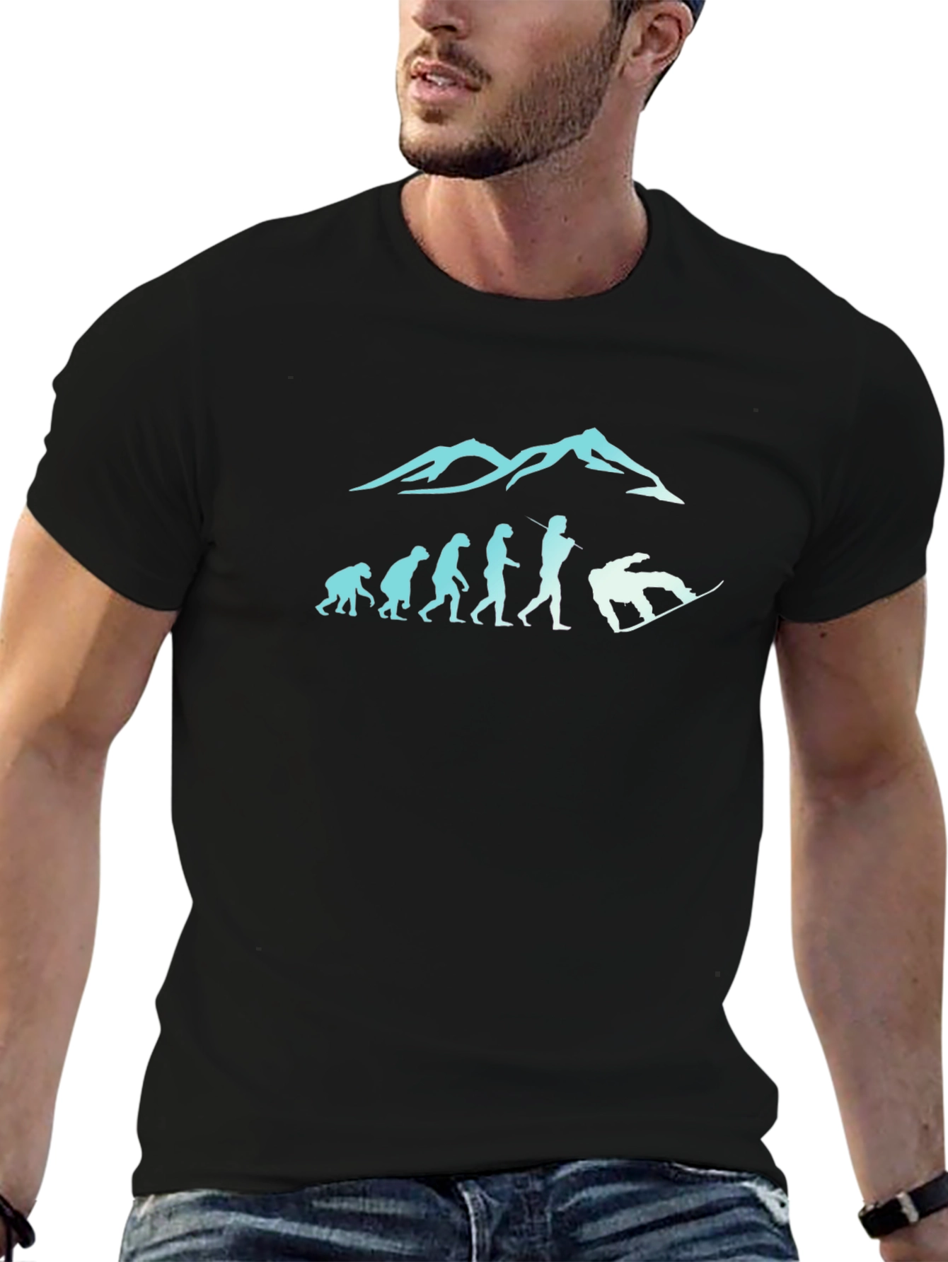 Snowboard Evolution Black T-Shirt