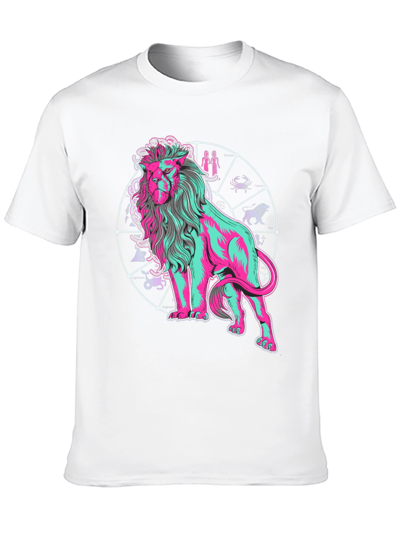 Zodiac Lion Graphic Tee - Trendy Astrology Shirt