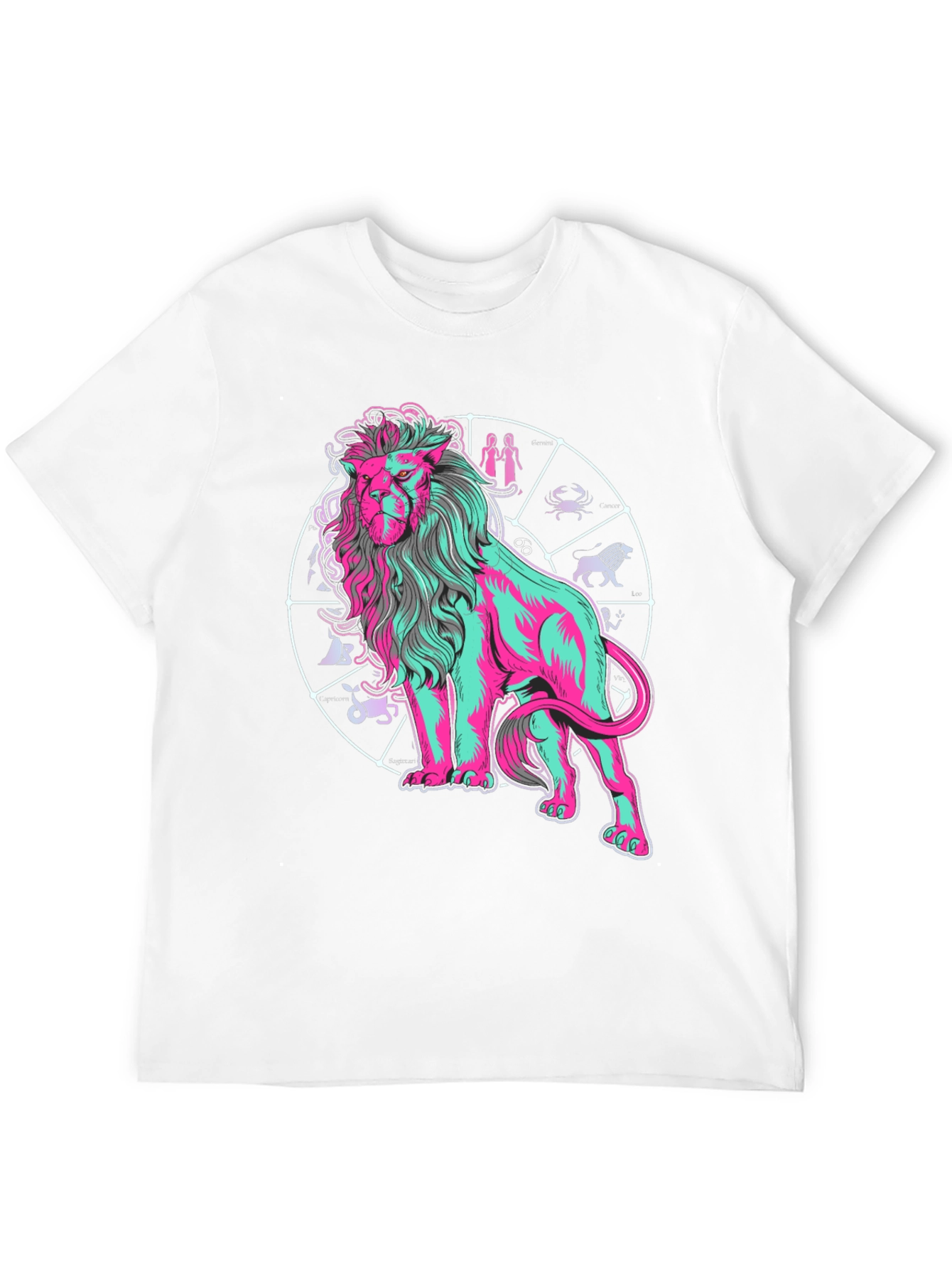 Zodiac Lion Graphic Tee - Trendy Astrology Shirt