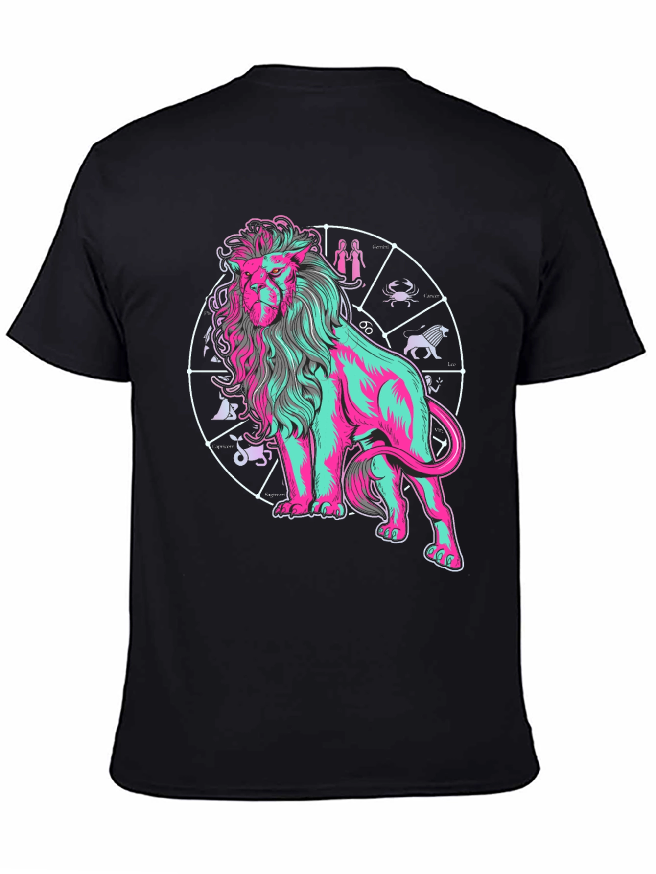 Zodiac Lion Graphic Tee - Trendy Astrology Shirt