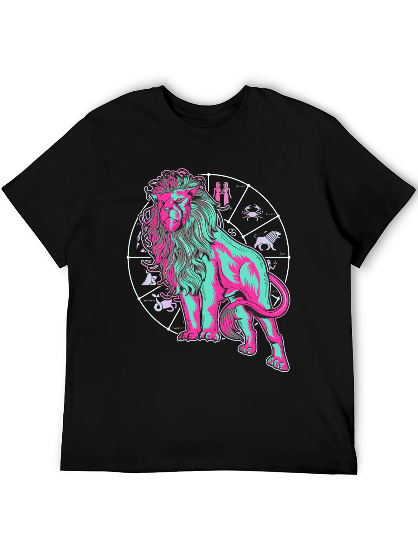 Zodiac Lion Graphic Tee - Trendy Astrology Shirt