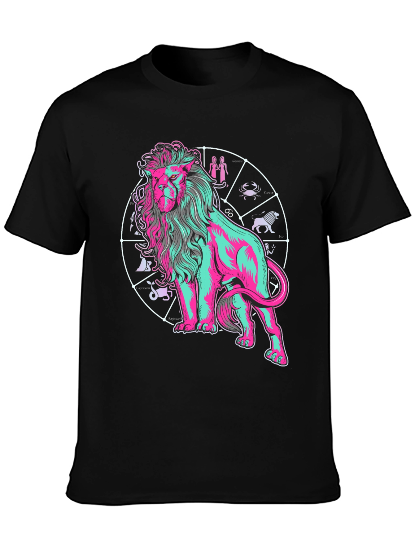 Zodiac Lion Graphic Tee - Trendy Astrology Shirt