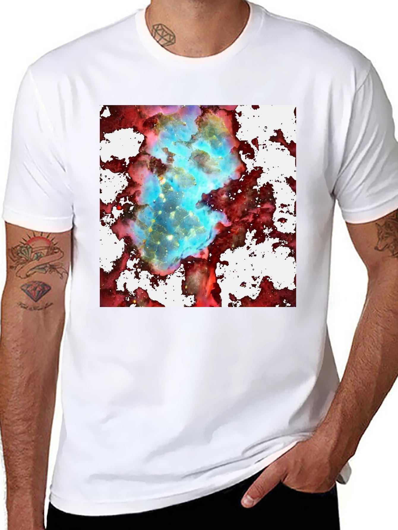 Nebula Print Black T-Shirt