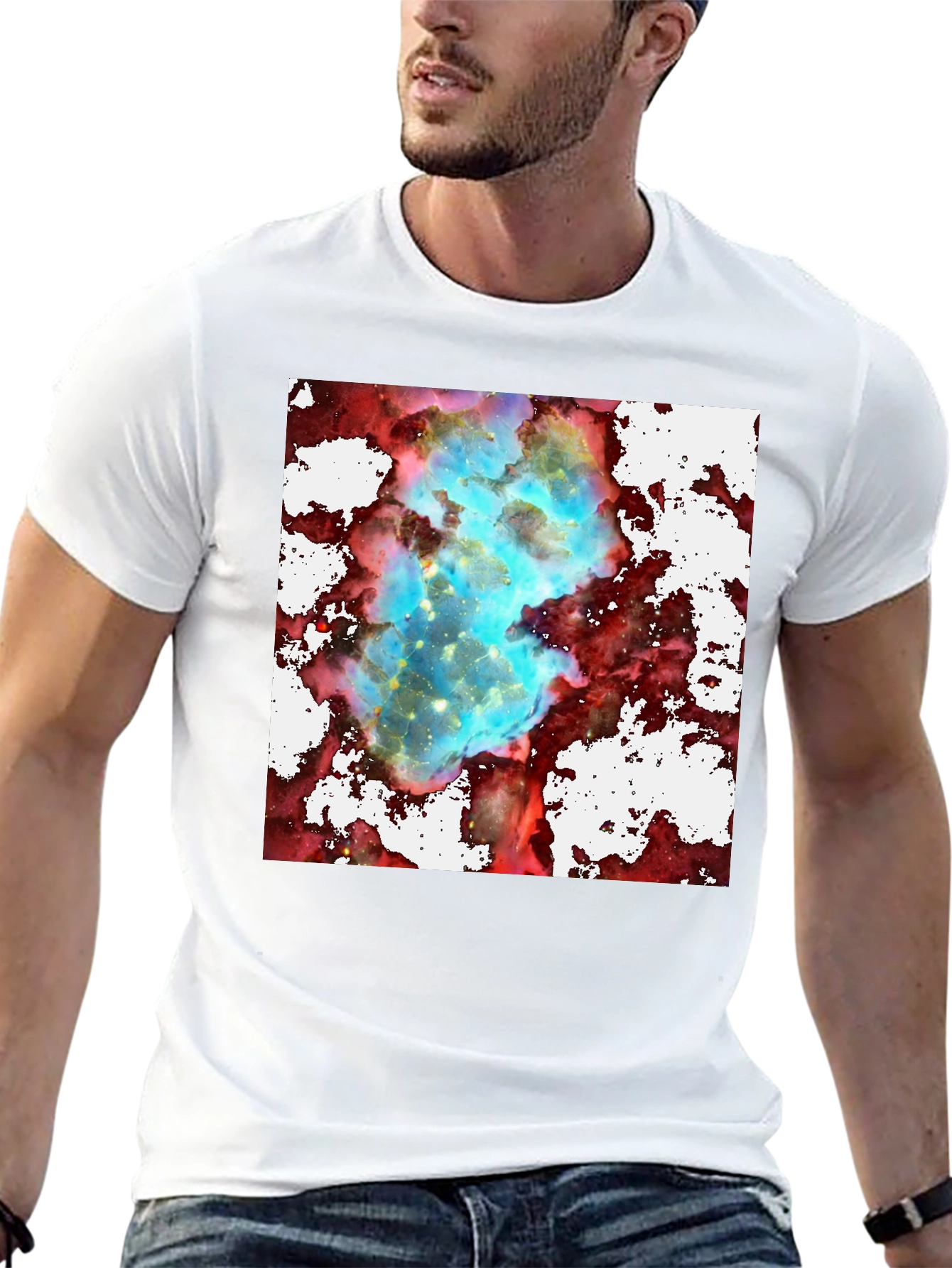 Nebula Print Black T-Shirt
