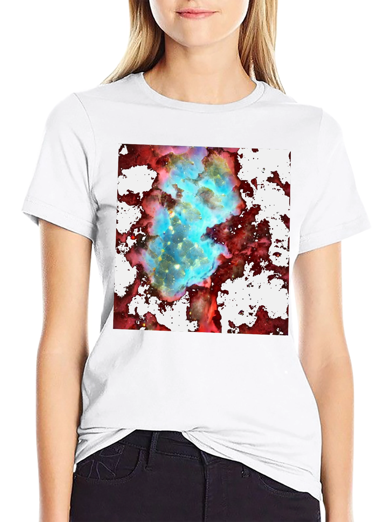 Nebula Print Black T-Shirt