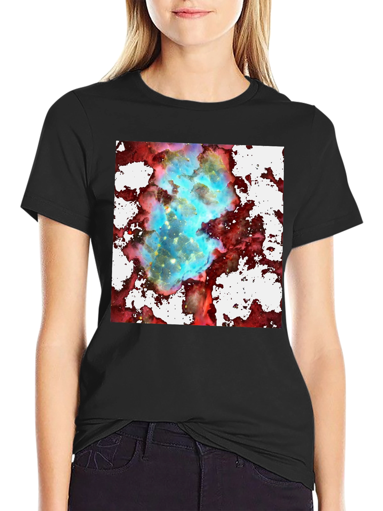 Nebula Print Black T-Shirt