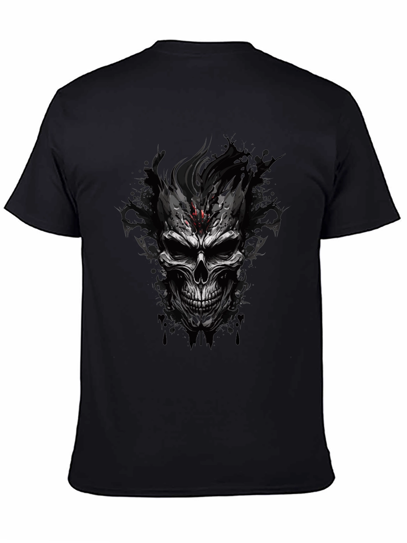 Edgy Skull Graphic Black T-Shirt